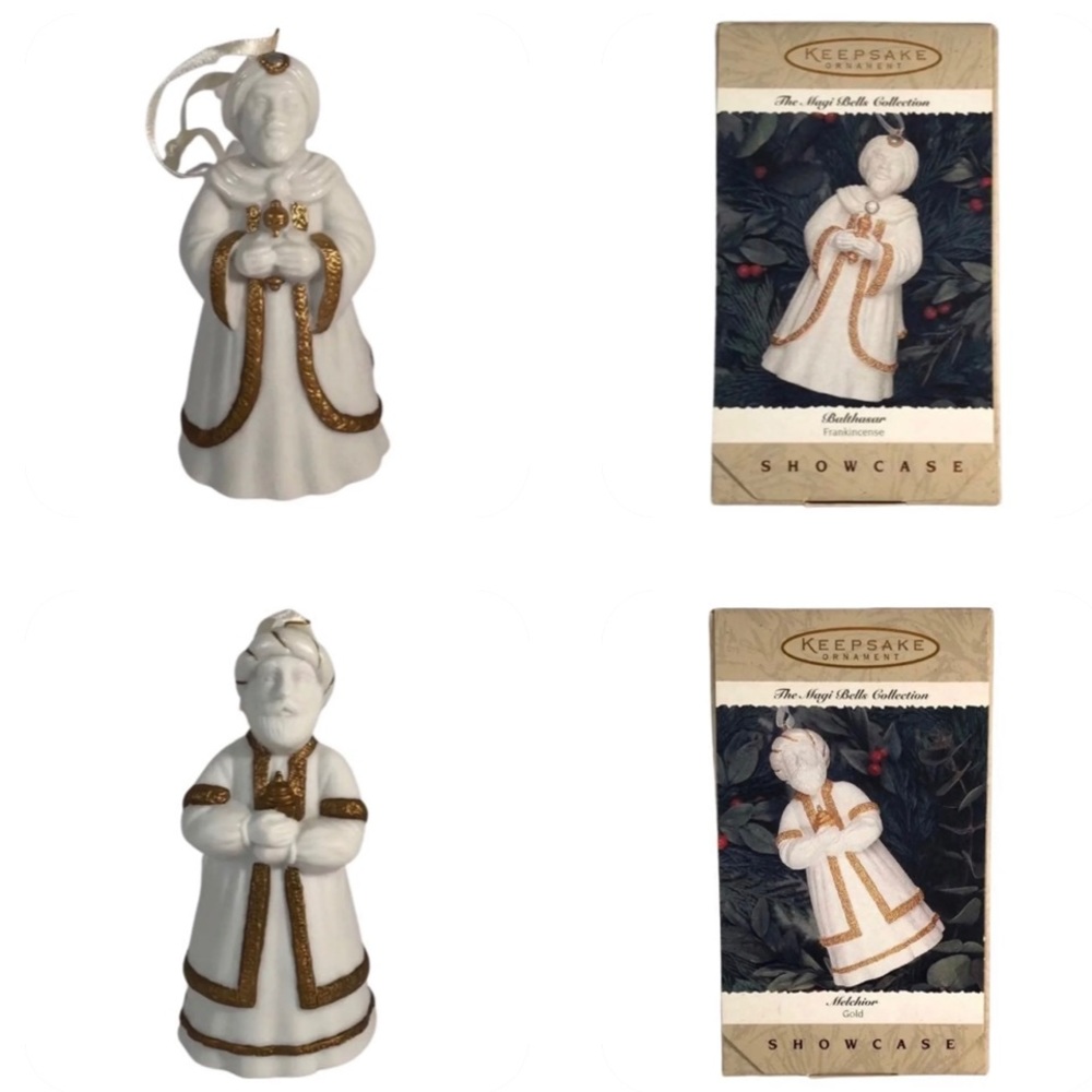Vintage Hallmark Ornaments NEW Bundle Porcelain Magi Bell Collection 1996